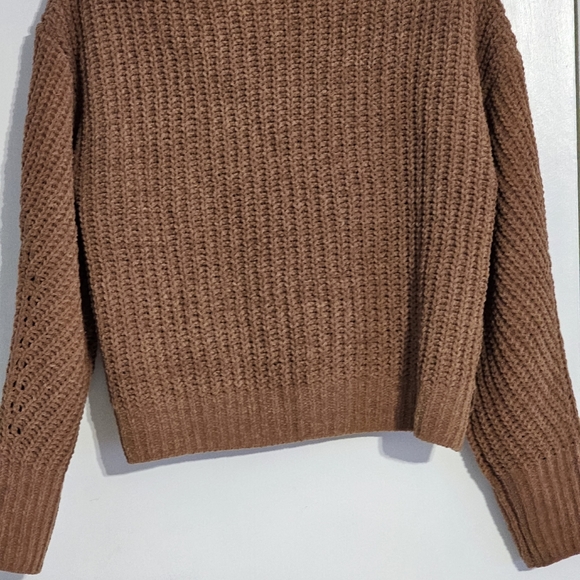 No Boundries Girls Brown Fringe Crew Neck Sweater Size S NWT - Picture 6 of 8